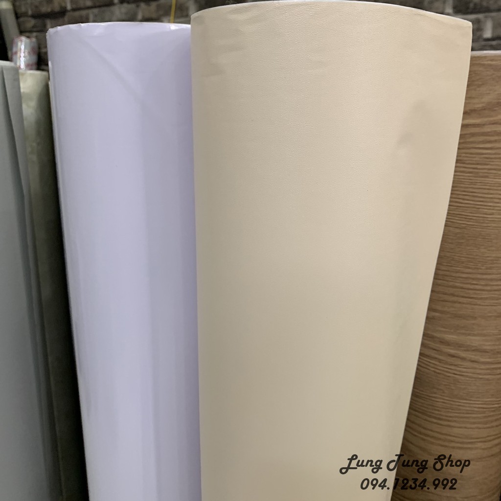 Decal màu kem nhám - giấy dán tường bàn tủ màu kem nhám