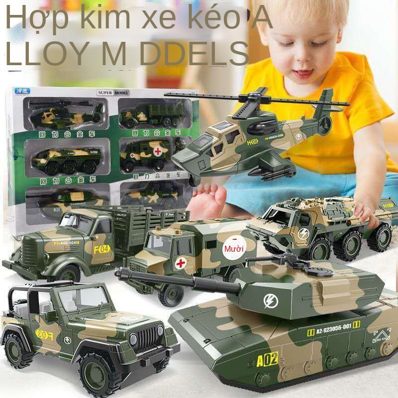 ✤◈❃Đồ chơi trẻ em ô tô hợp kim kéo lại xe tăng quân sự đồ chơi xe địa hình xe cứu thương cậu bé xe mô hình áo giáp