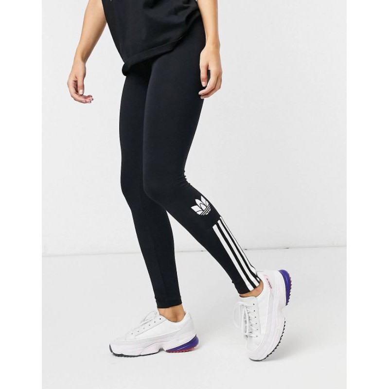 (Hàng chuẩn auth) Quần nỉ adidas dành cho nữ/3D TREFOIL TIGHTS BLACK/ WHITE