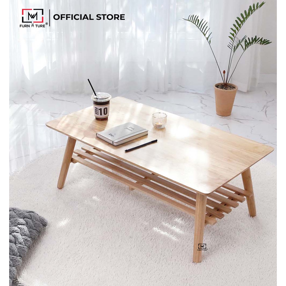 Bàn trà MW FURNITURE gỗ cao su xuất khẩu hàn quốc A TABLE - Nội thất phòng khách