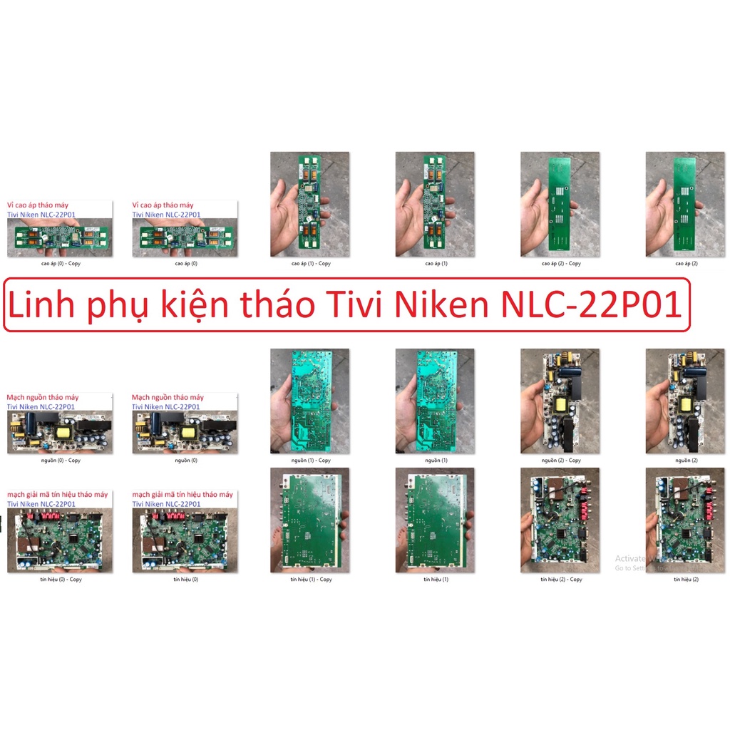 Linh phụ kiện Tivi LCD Niken NLC 22P01 cao áp board nguồn mạch tín hiệu giải mã vào ra hỉnh ảnh âm thanh