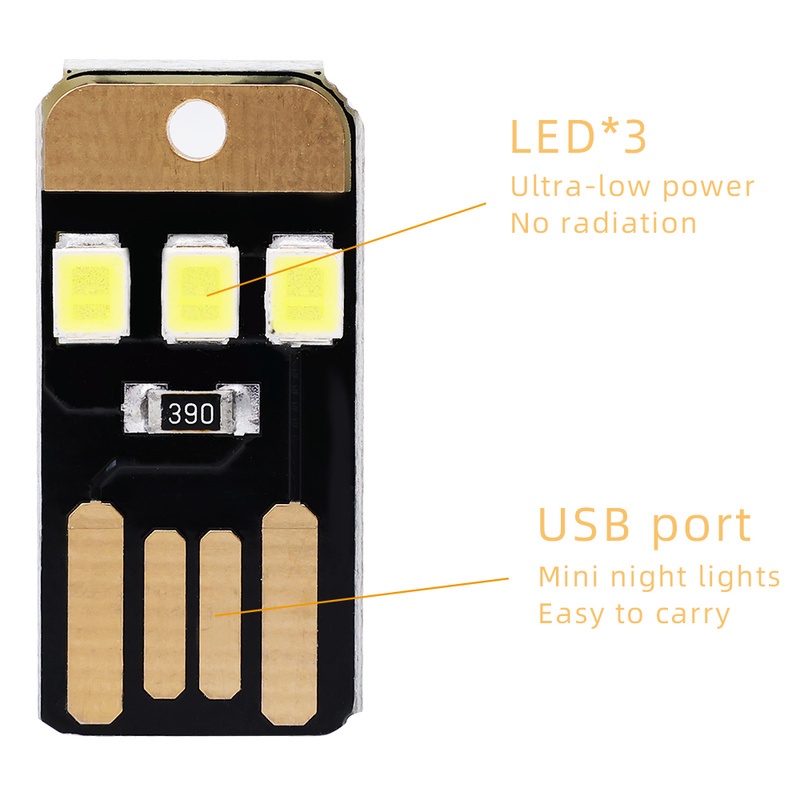 Thẻ Đèn Led USB Mini Ánh Sáng Trắng Bỏ Túi Hỗ Trợ Cắm Trại/Dã Ngoại Cho Điện Thoại Di Động
