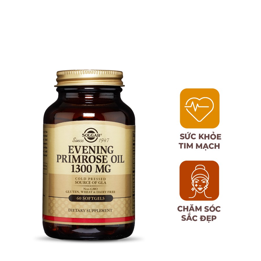 [NHẬP KHẨU USA CHÍNH HÃNG] Dầu Anh Thảo hỗ trợ sức khỏe nữ giới Solgar Evening Primrose Oil 1300 mg - EXP: 01.2021 | Thế Giới Skin Care