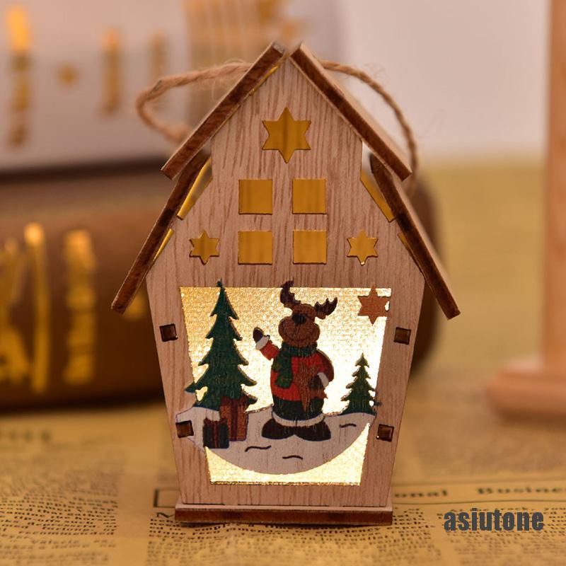 Mô hình ngôi nhà gỗ mini có đèn dùng trang trí Giáng Sinh độc đáo
