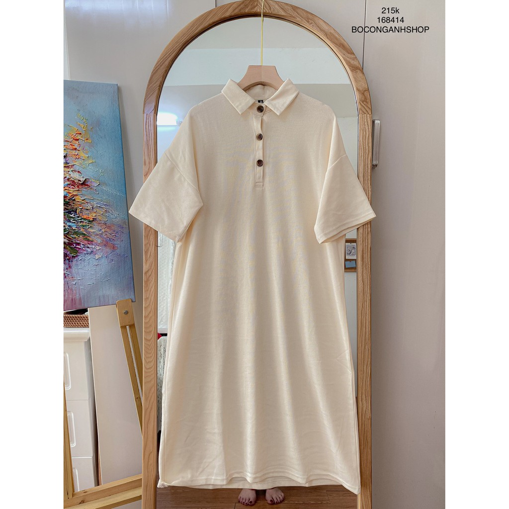 Váy Thun Suôn Polo Nút Gỗ 168414 | BigBuy360 - bigbuy360.vn