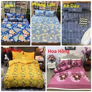 Ga chun kèm 2 vỏ gối nằm chất cotton poly