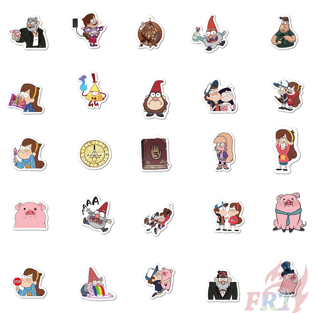 ❉ Gravity Falls Series 01 Stickers ❉ 50Pcs/Set Cartoon TV Shows DIY Fashion Waterproof Luggage Laptop Skateboard Doodle Decals Stickers