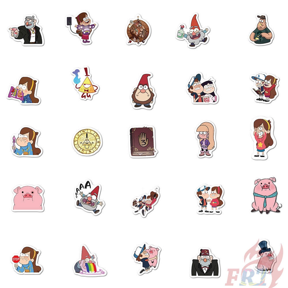 Set 50 Miếng Dán Trang Trí Hình Nhân Vật Trong Gravity Falls 01