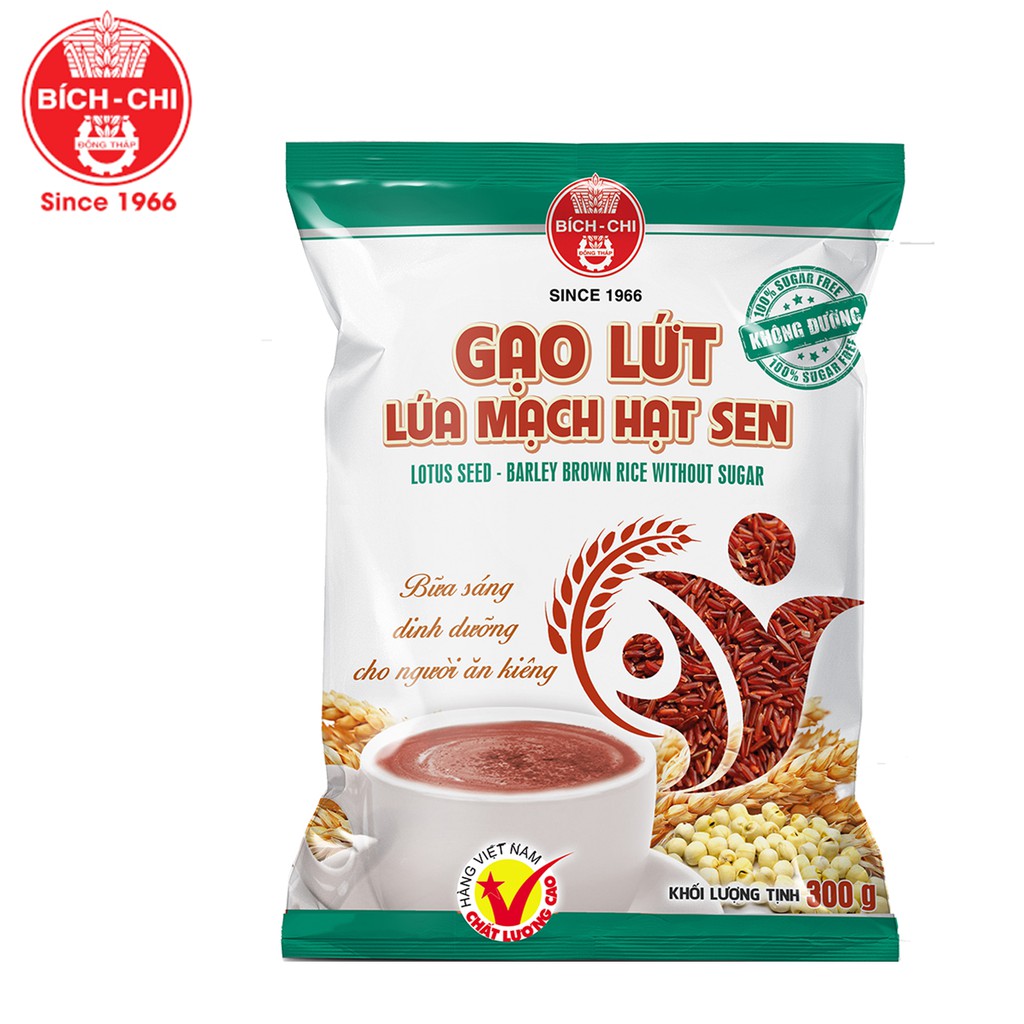 BỘT GẠO LỨT LÚA MẠCH HẠT SEN KHÔNG ĐƯỜNG BÍCH CHI LOTUS SEED BARLEY BROWN RICE WITHOUT SUGAR
