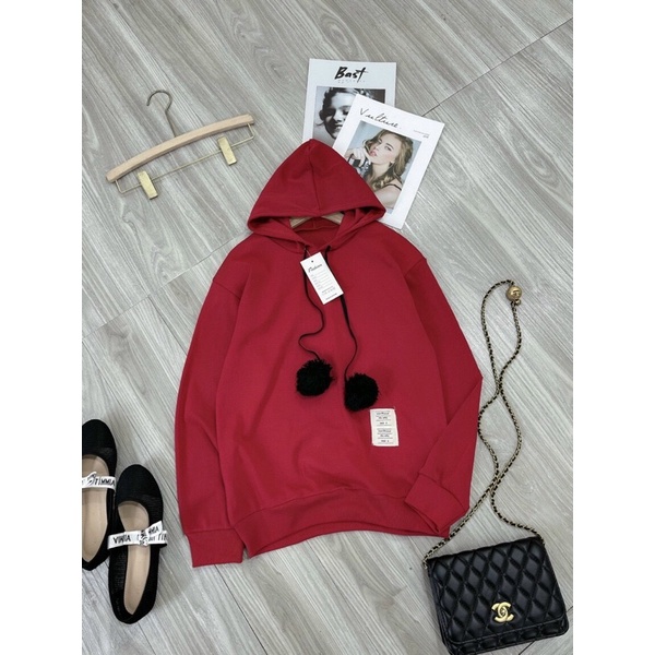 [CÓ ẢNH THẬT] Áo Nỉ Hoodie Đỏ Trơn Unisex Nam Nữ- Áo Diện Noen Tết Ulzzang