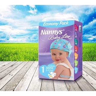 Bỉm/Tã dán Nannys Mini ( S ) (2kg-5kg) 50 chiếc/ 01 gói