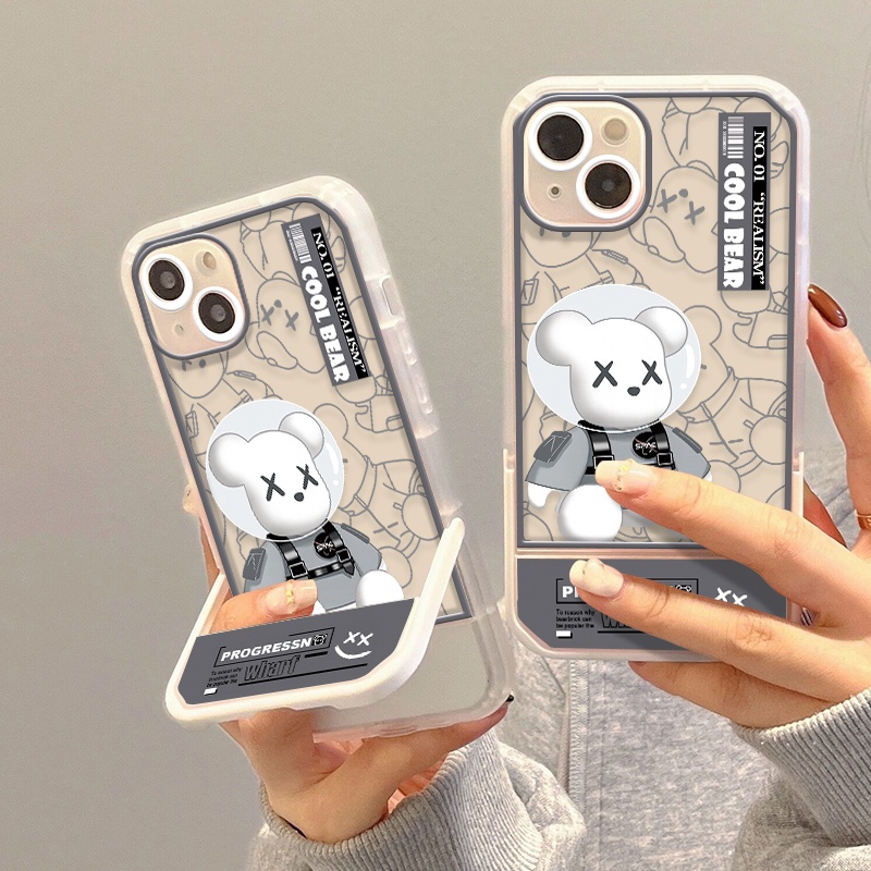 Ốp Điện Thoại Trong Suốt Họa Tiết Gấu Thời Trang Cho IPhone 13 Pro Max XR X XS Max 6 6s 7 8 Plus 11 12 Pro SE 2020
