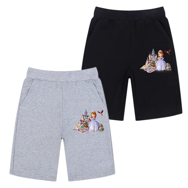 3-14Y 2019 Quần trẻ em mùa hè Quần short bé gái Quần áo Công chúa Sophia In Quần short thể thao cotton mùa hè