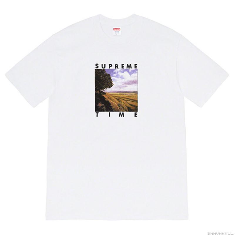 Supreme 20SS Time Tee Time Country Landscape Oil Painting Printed Round Neck Men's Short Sleeve Female T-Shirt