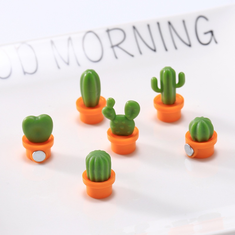 Set 6 Miếng Dán Hình Cây Xương Rồng 3D Dễ Thương Dùng Để Nhắc Nhở Các Món Ăn Trong Nhà Bếp Tiện Dụng