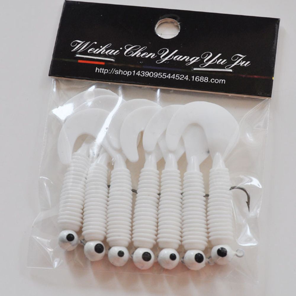 MUVAKO Set 7 mồi câu cá giả bằng cao su mềm 3.2g nhiều màu sắc tuỳ chọn