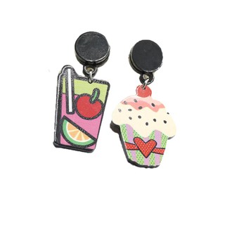 Bông tai bất đối xứng cartoon fruity cupcake- Tatiana - Bh3341