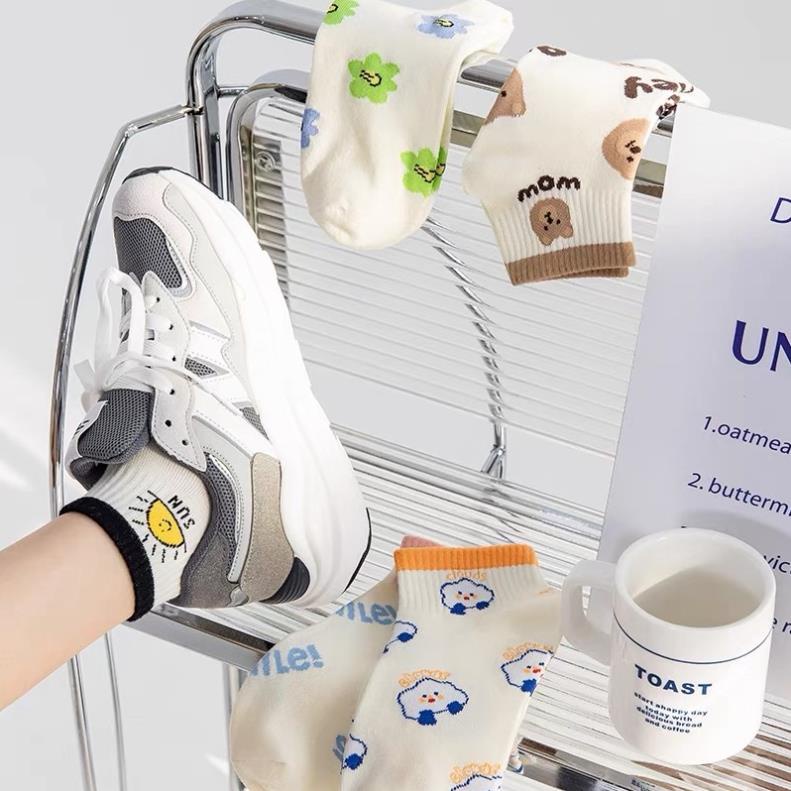 Tất Smile cổ ngắn nữ Myna, vớ nữ chất vải cotton co giãn bốn chiều thoáng khí tt6