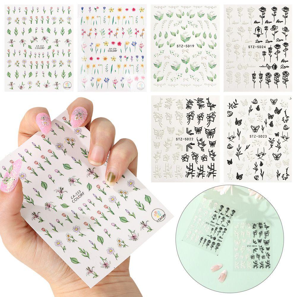 Giấy Decal Họa Tiết Nổi Dán Móng Nghệ Thuật