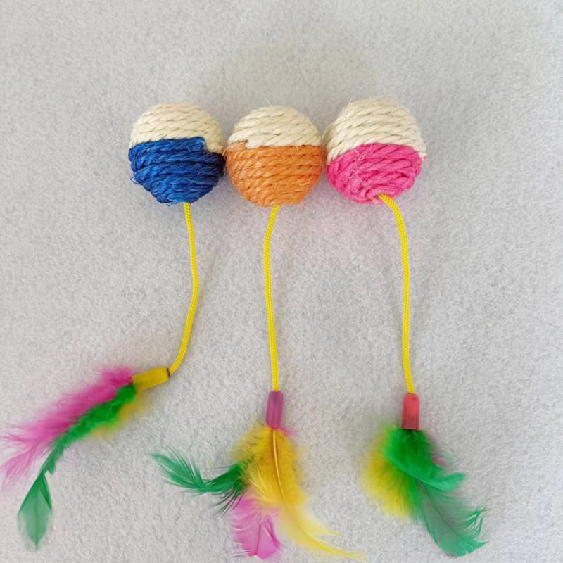 Banh Cói Đồ Chơi Cho Mèo - Có Lông Vũ