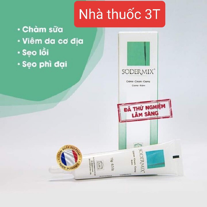 Sodermix Cream 15g- Hiệu quả với sẹo lồi, sẹo phì đại, chàm sữa, các bệnh ngoài da.