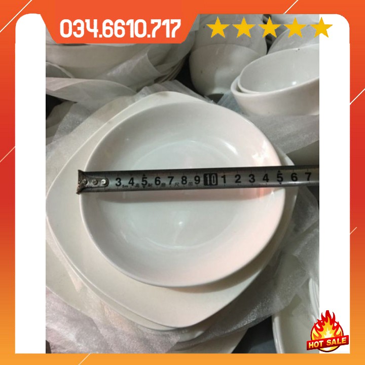 Đĩa sứ sâu lòng Bát Tràng đủ kích cỡ - Đĩa sứ trắng sâu lòng hàng dày đẹp