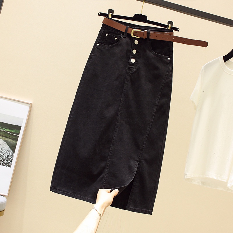 Chân Váy Denim Dài Dáng Chữ a Lưng Cao Xẻ Tà Thời Trang Mùa Hè 2022 Mới Cho Nữ