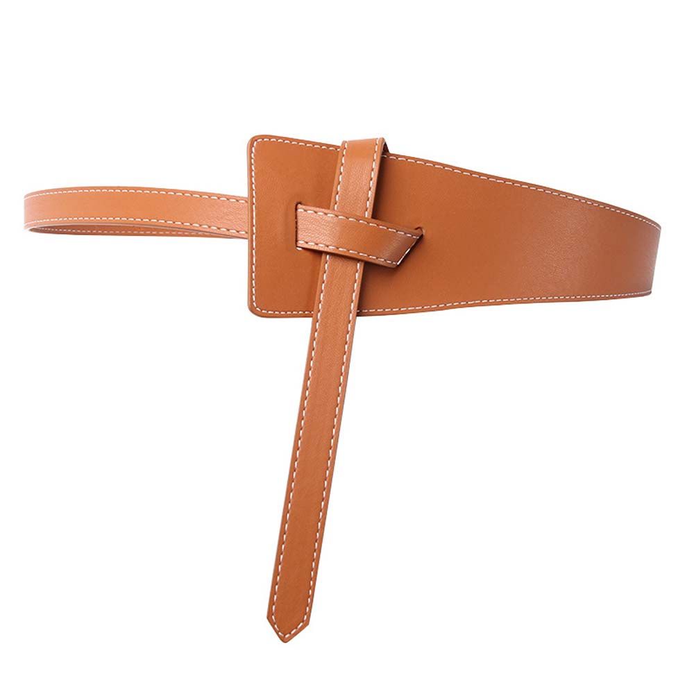 Thắt lưng da PU bản rộng thắt nút phong cách Hàn Quốc cổ điển đơn giản thời trang cho nữ