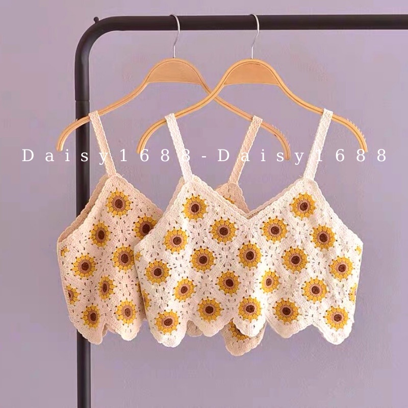 Có sẵn- Áo 2 dây thêu hoa croptop nhiều mẫu đi biển phong cách Vintage