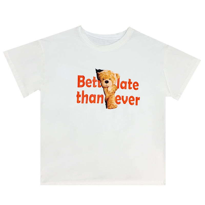 Áo thun cotton ngắn tay dáng rộng thời trang cho bé trai