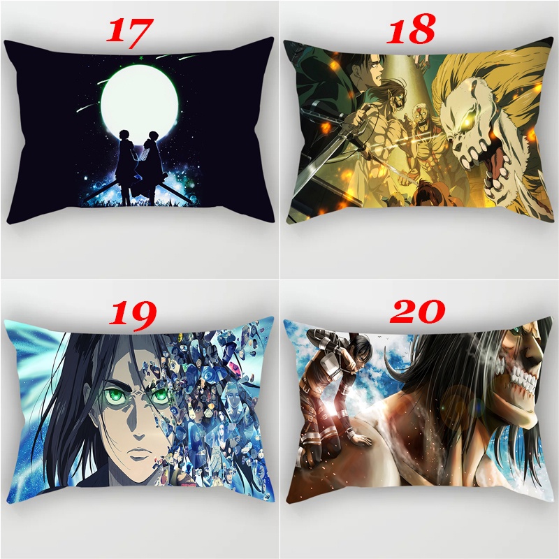 Vỏ Gối Đơn Bằng Polyeste In Hình Attack on Titan Trang Trí Nhà Cửa/Xe Hơi