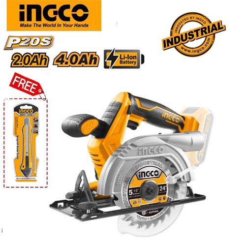 Máy cưa gỗ / cưa đĩa 140mm dùng pin 20V Ingco CSLI1401
