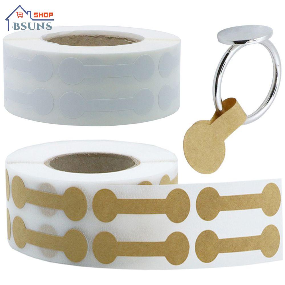 Set 500 thẻ giấy Kraft trơn nhiều màu sắc tự dính dùng làm nhãn giá cho nhẫn/ vòng tay/ vòng cổ đồ trang sức