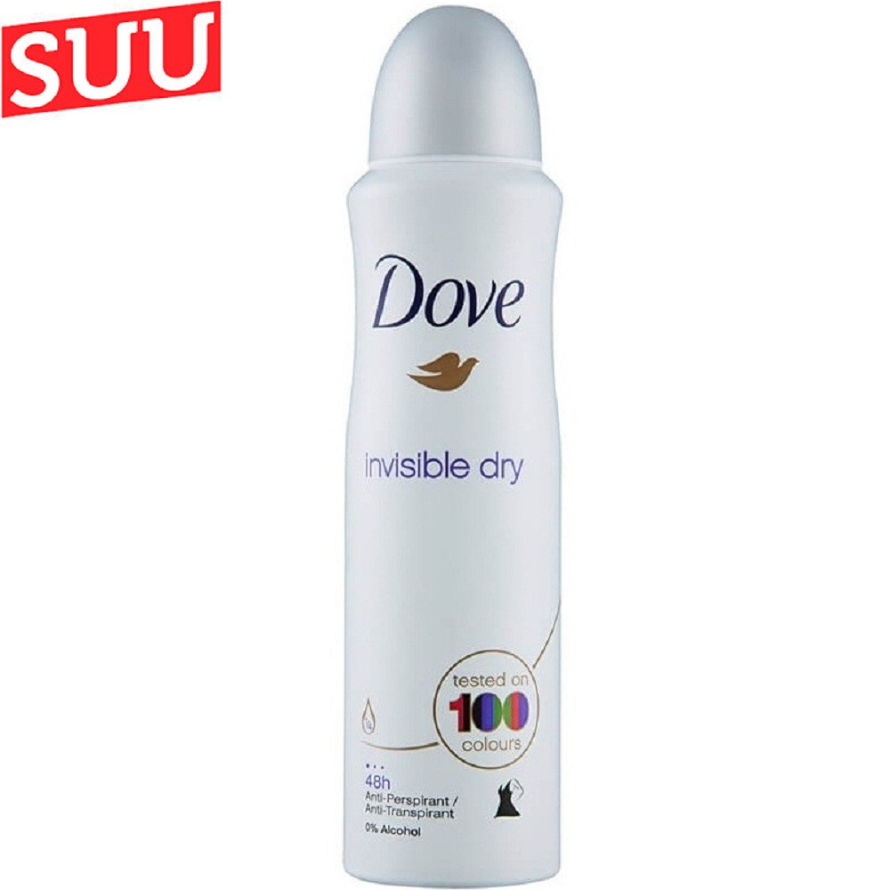 Xịt Khử Mùi Nữ 150Ml Dove Invisible Dry, suu.shop Cam Kết 100% Chính Hãng.