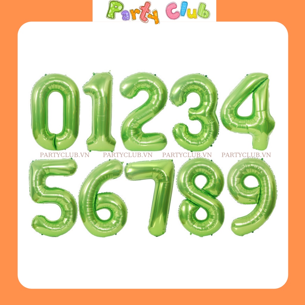 Bóng số tuổi sinh nhật màu xanh size đại 70cm