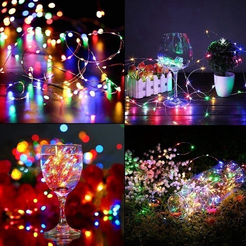 Dây đèn LED 100 bóng dài 10m kèm điều khiển từ xa