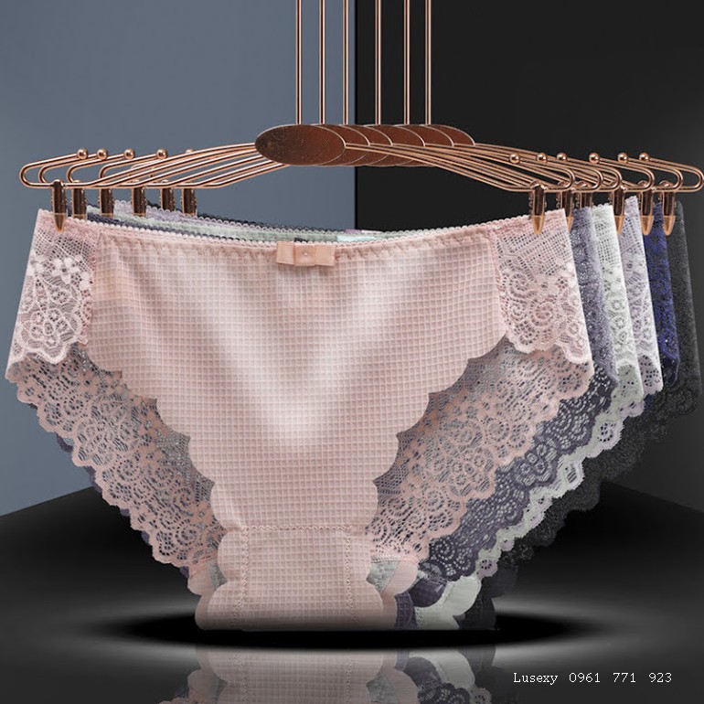 Quần lót nữ cao cấp phối ren xinh xắn - Quần lót nữ dễ thương màu hồng tím xanh da đen