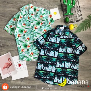 [🍌Banana]- Áo sơ mi đi biển cây dừa (M, L, XL)