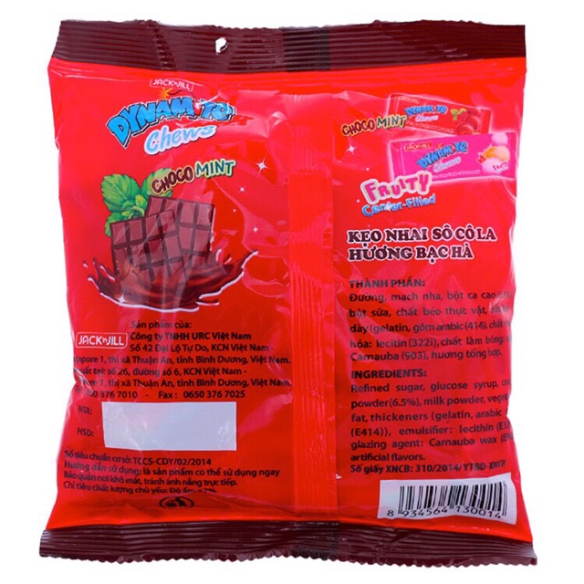 kẹo Dynamite socola 3 viên Thái lan 125g