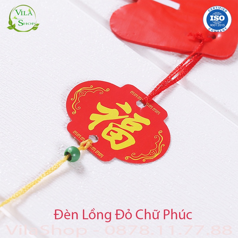 Túi 10 Lồng Đèn Nilon Đỏ, Đèn Lồng Chữ Phúc Chất Liệu Nilong Chịu Nắng Mưa Trang Trí Bền Đẹp