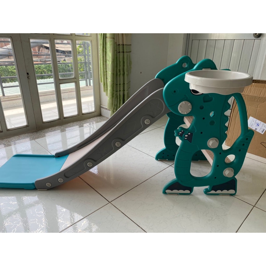 Cầu trượt cho bé, cầu tuột trẻ em khủng long kèm phụ kiện bảo hành 12 tháng