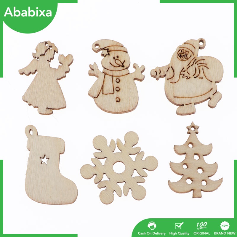 Set 50 Miếng Gỗ Dùng Trang Trí Chủ Đề Giáng Sinh DIY