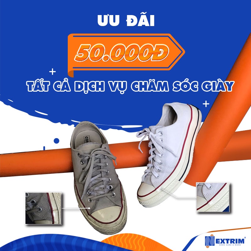 HCM [E-voucher] - GIẢM 50K tất cả dịch vụ Chăm sóc giày tại EXTRIM SHOE CARE & MORE