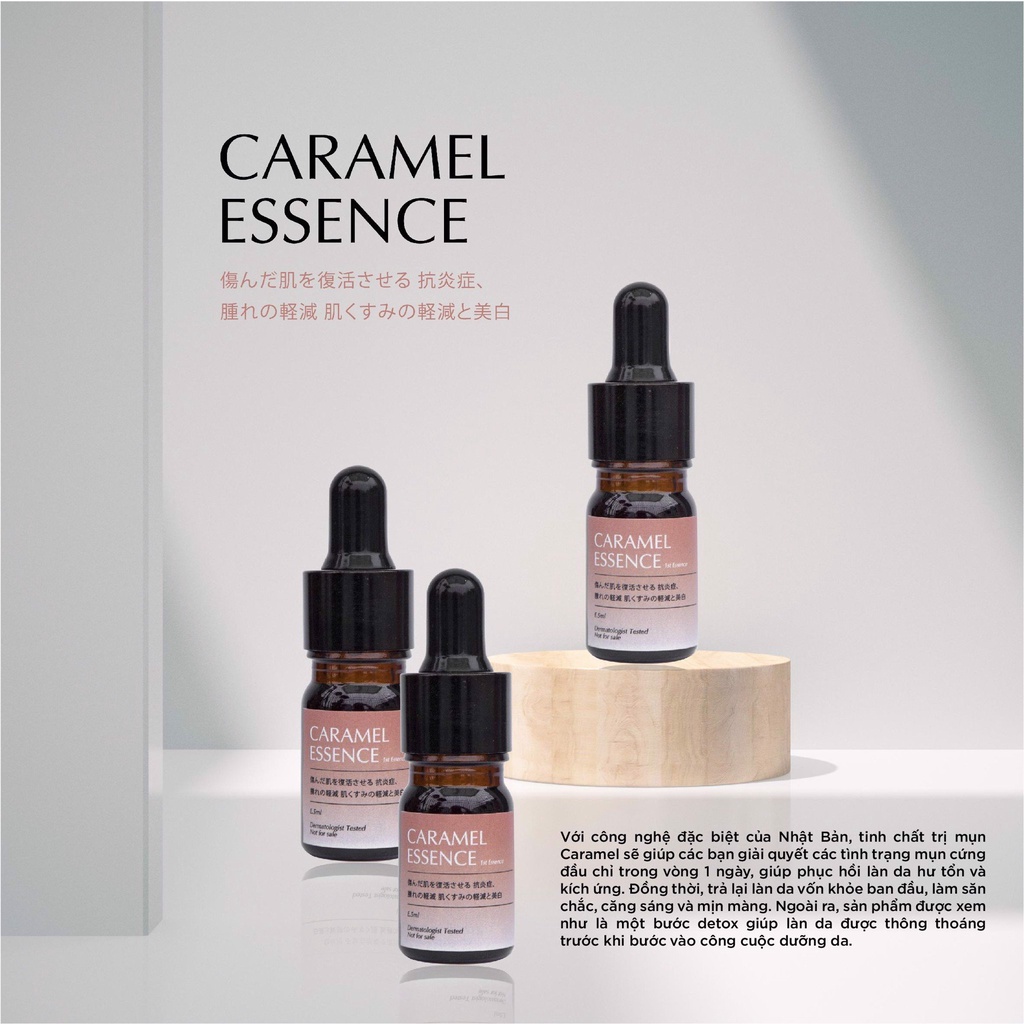 Serum Caramel Essence Nhật Bản 5ml chính hãng, ngừa mụn xoá thâm mụn dưỡng da mụn