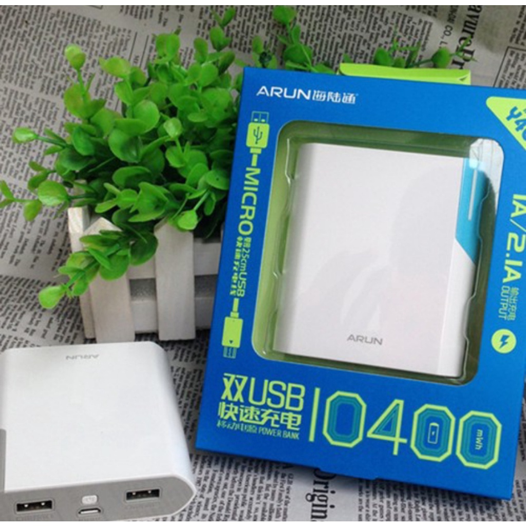 Sạc dự phòng Arun 10.400mAh - Chính hãng