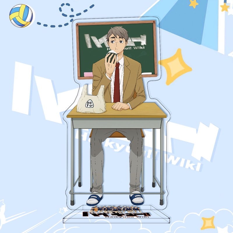 ( BÀN HỌC ) Mô hình mica standee Haikyuu!! Vua bóng chuyền anime chibi trang trí trưng bày góc làm việc