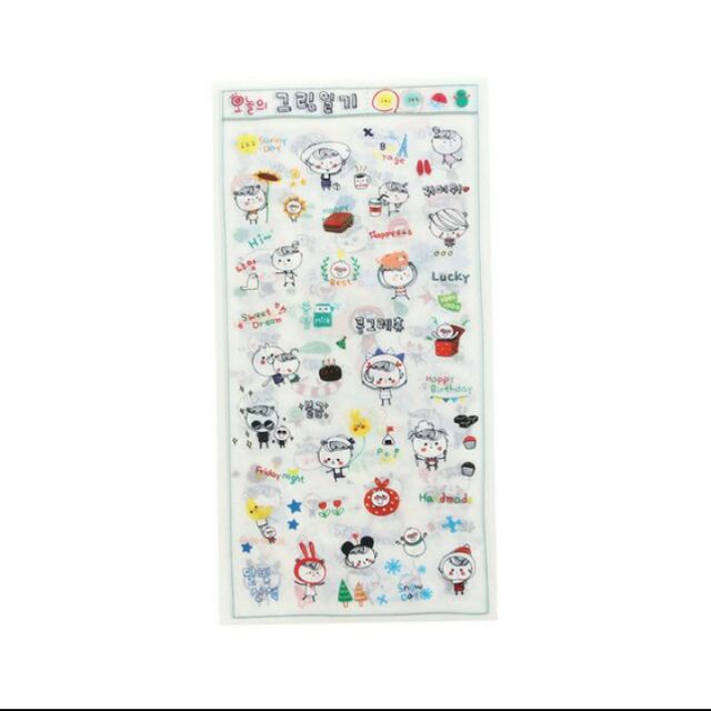 Set 6 tấm sticker Hàn Quốc