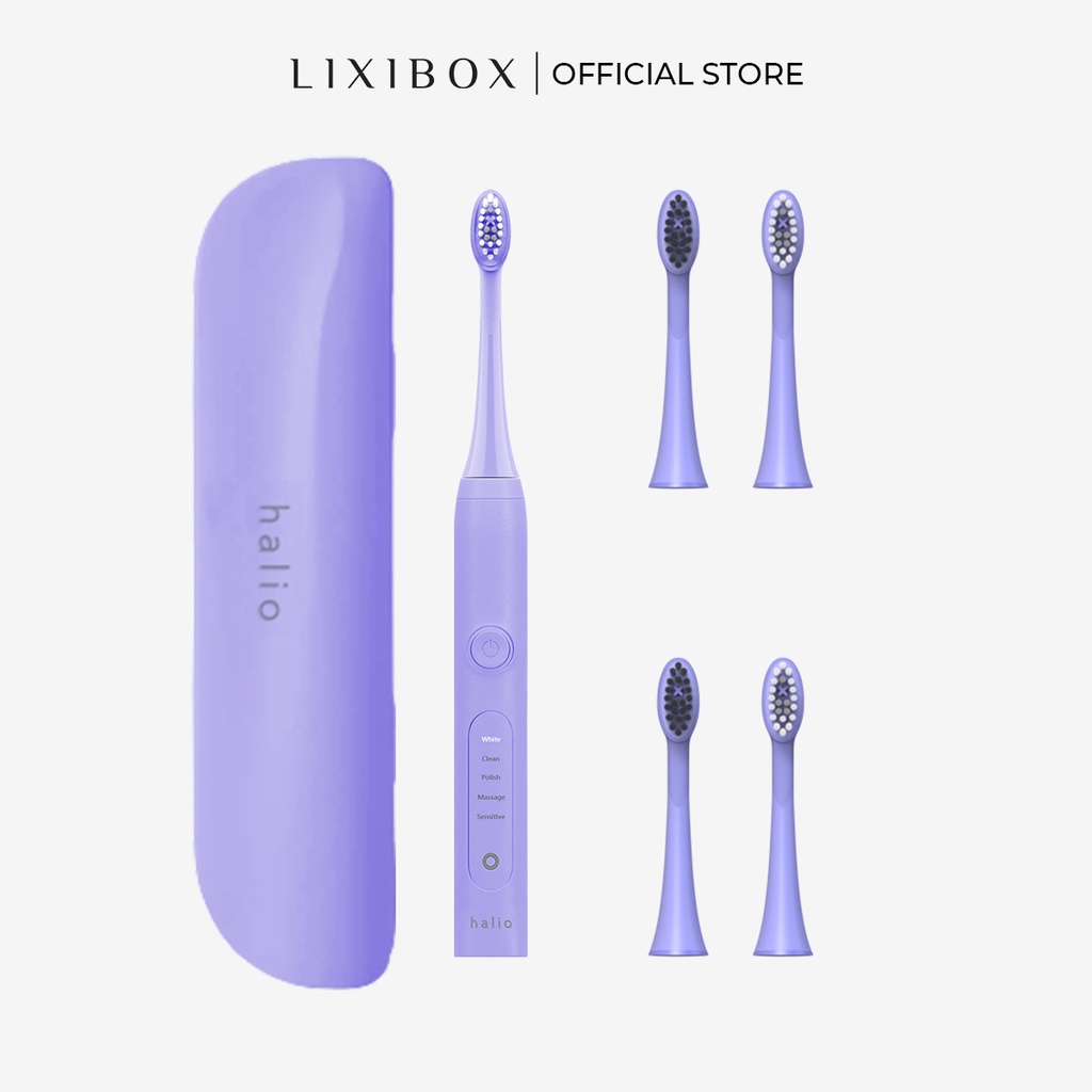 [Mã COSLXT5 giảm 10% đơn 600K] Combo Bàn chải điện Halio Sonic Whitening Toothbrush Periwinkle và Đầu bàn chải thay thế