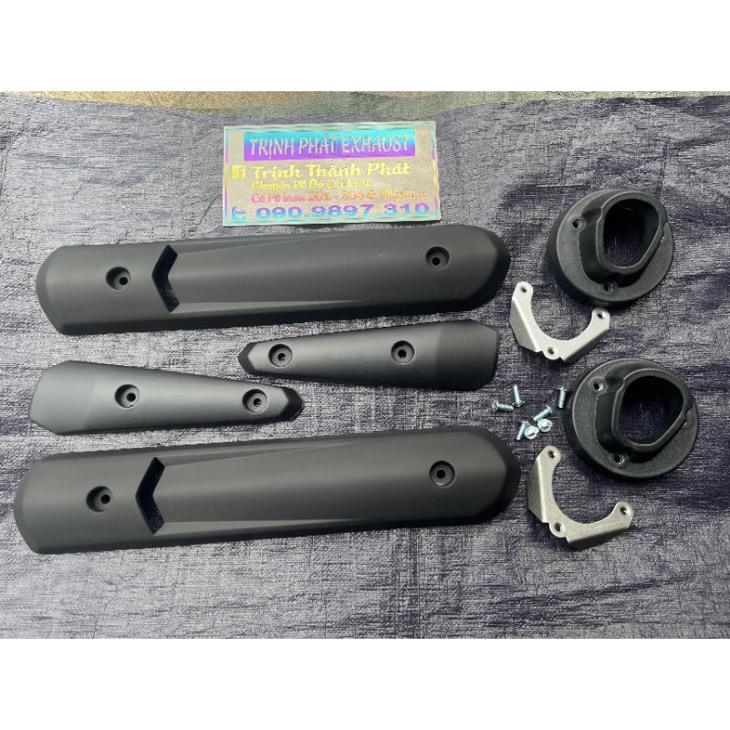 Compo ốp pô Spark chụp đít pô TFX ĐEN Nhám