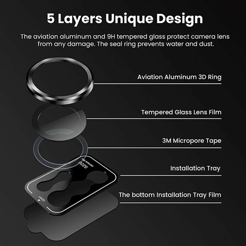 Set 5 Miếng Dán Cường Lực Bảo Vệ camera Cho samsung galaxy s22 ultra s23 s24 ultra